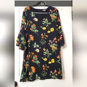 Black floral dress sz L